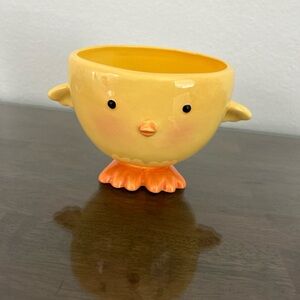 Hallmark Easter Candy Container -planter Dish - Yellow Chick Ceramic Bowl
